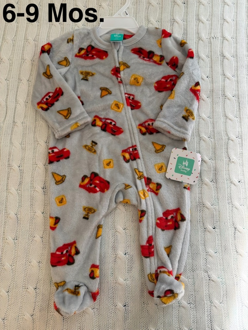 Disney Baby Cars Footed Onesie 6 9 Mo NEW Fleece Sleeper Footy Cute Fall Outfit